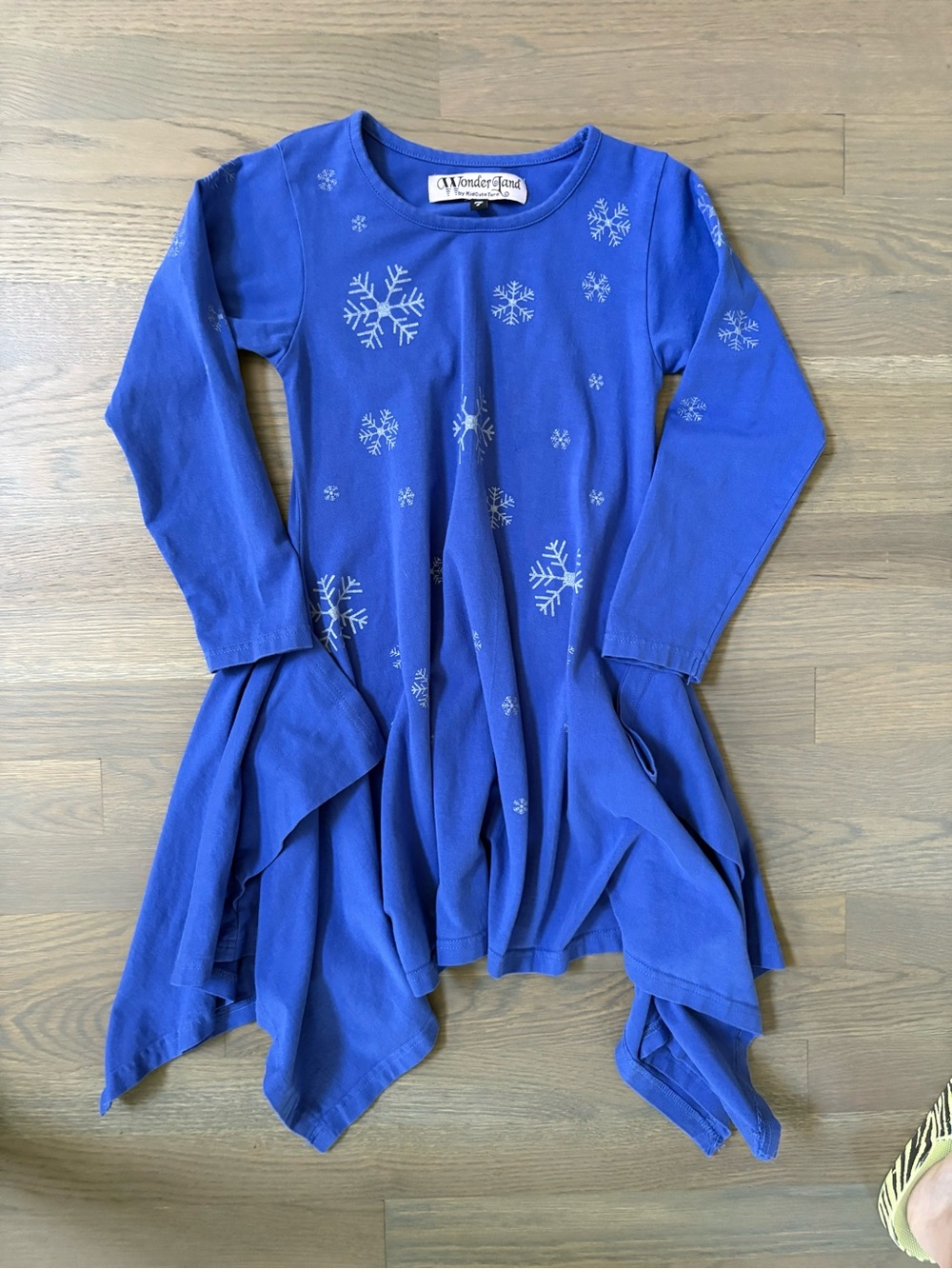 Wonderkids Blue Snowflake Long-Sleeve Tunic Dress